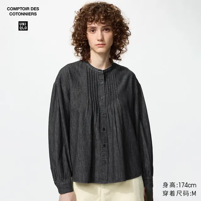 优衣库 488206 水洗牛仔衬衫 深灰色 L 139元（需用券）