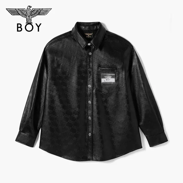 BOY LONDON 【黑暗君主】男女同款朋克潮牌PU皮衬衫外套N44003 黑色 S 650.6元