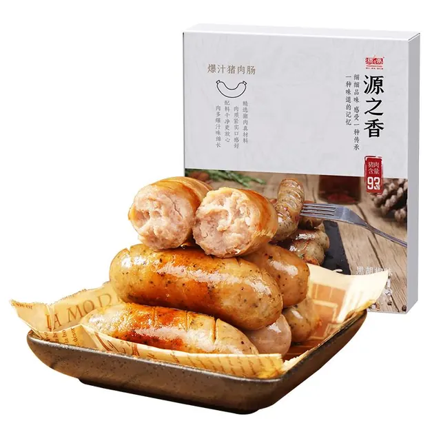 源之香 爆汁猪肉肠 黑胡椒味 500g(50g*10根) 猪肉93% （plus会员免运费） 19.9元（需买2件，需用券）