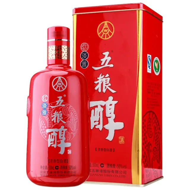五粮醇 红淡雅 50%vol 浓香型白酒 500ml 铁盒装 45元