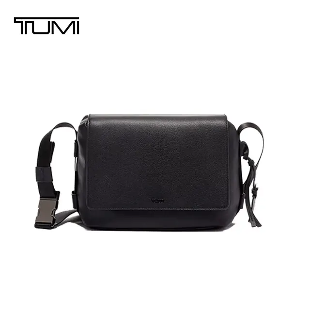 TUMI MEZZANINE牛皮革单肩包商务通勤百搭黑色斜挎翻盖腰包 1495元