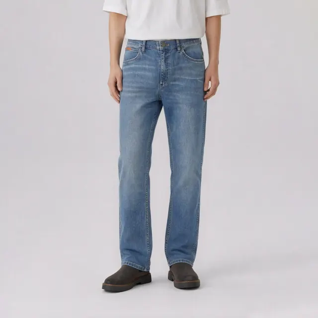 Wrangler 男式牛仔裤百搭时尚春夏牛仔裤 中蓝色 104元