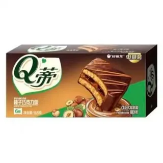 旅途零食：好丽友 Q蒂蛋糕 榛子巧克力味 6枚装 168g 纯正不腻 7.15元（需买4件，需用券）