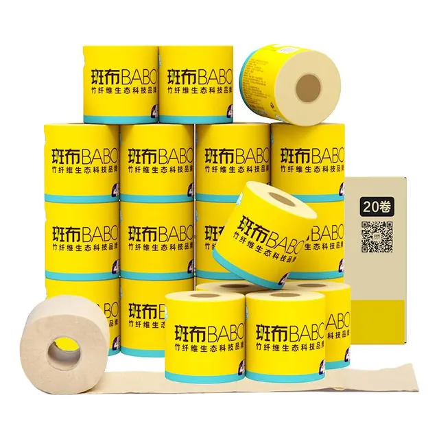 斑布 无芯卷纸 原生竹浆 一件包邮 4层 100g/卷*20卷 19.9元（需用券）