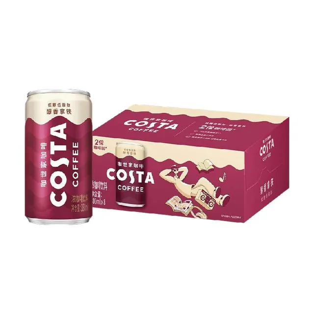 可口可乐 COSTA咖世家醇香拿铁浓咖啡饮料180ml*8罐可口可乐即饮咖啡饮料 19.9元
