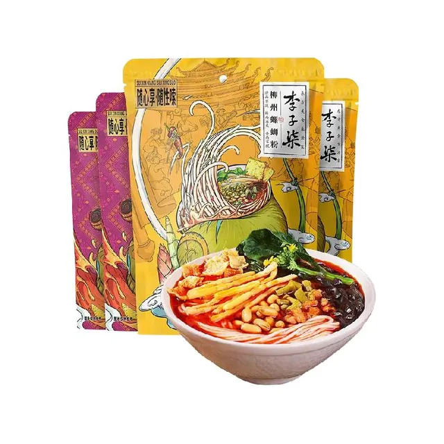 旅途零食、88VIP、今日必买：李子柒 方便速食柳州螺蛳粉爆椒酸笋螺丝粉丝米线 4 包赠 1 19.31元返10值得买积分后