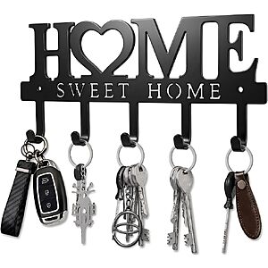 9.8" Conwithna Sweet Home Metal Key Holder Hooks Organizer $3.85