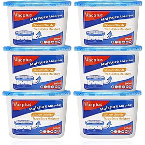 6-pk 10.5-oz Vacplus Moisture Absorber (various) from $9.90 w/ S&S