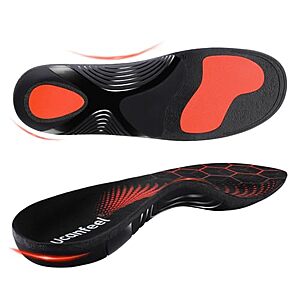 Ucanfeel Heavy-Duty Plantar Fasciitis Insoles w/ High Arch Support $8.50