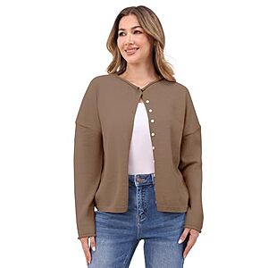 IPMQ Women's Lightweight Knit Button Cardigan Sweater (6 Colors) $10