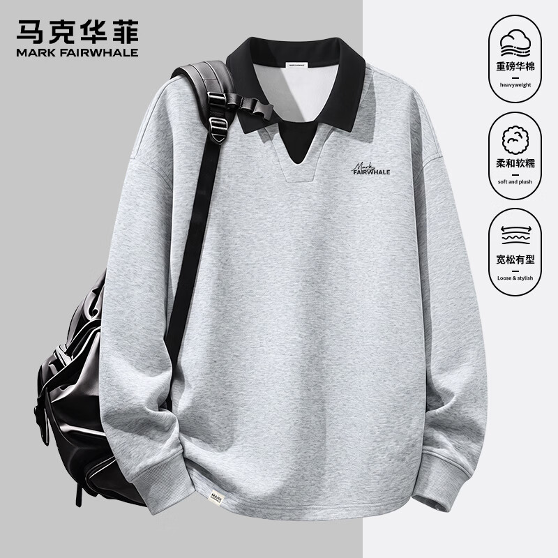 马克华菲 撞色翻领卫衣