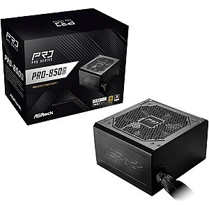 850W ASRock PRO-850G 80 Plus Gold ATX 3.1 Power Supply $60 + Free S&H