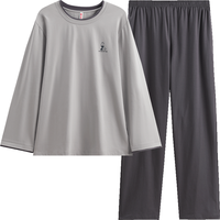 芬腾 100%纯棉长袖长裤家居服套装 深灰 XL 69元（需用券）