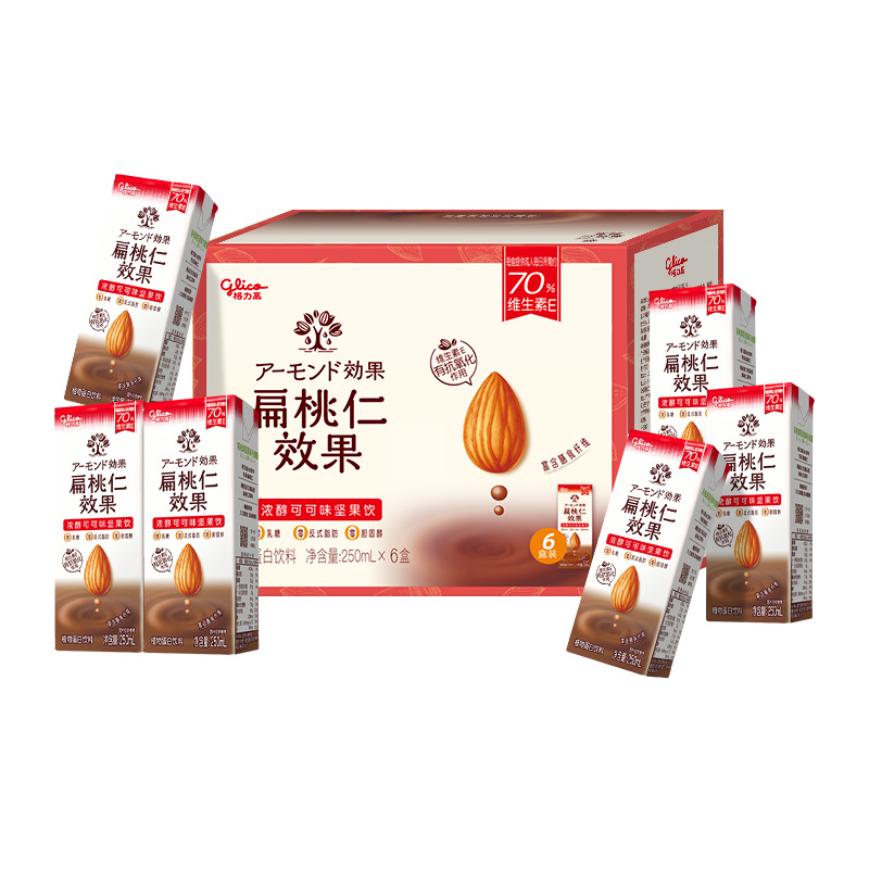 格力高 扁桃仁坚果奶250ml×6盒 可可味